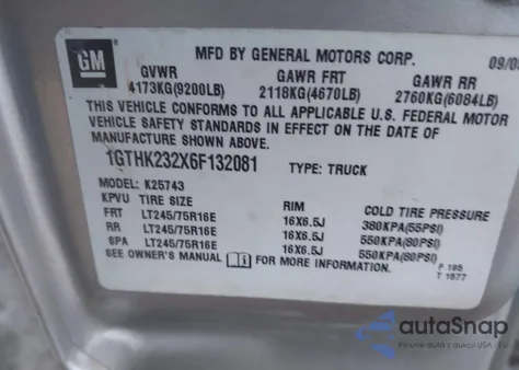 2006 GMC Sierra 2500Hd Slt z USA, uszkodzony, nr VIN 1GTHK232X6F132081